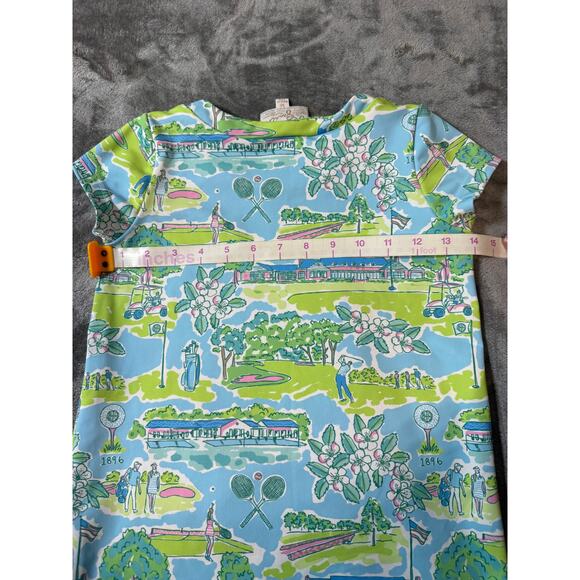 NWOT Kaeli Smith Size Medium Girl Dress Short Sleeve Crew Neck Gold‎ Tennis Club - Picture 5 of 7